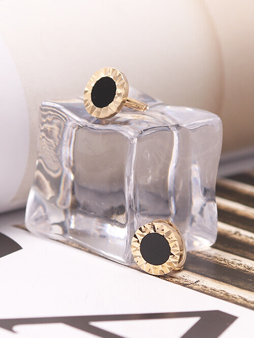 14K 18K 오닉스 컷팅 귀걸이