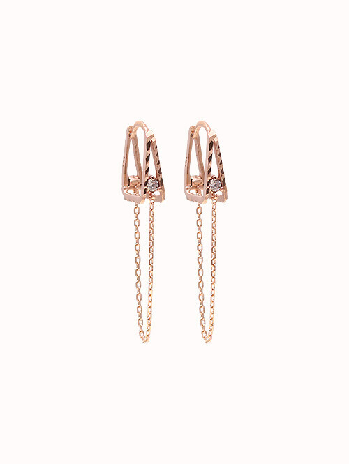 14K 18K 마지 롱 드롭 체인귀걸이