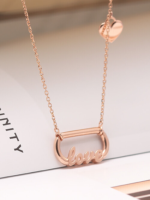 14K 18K 클립 러브하트 레터링 목걸이