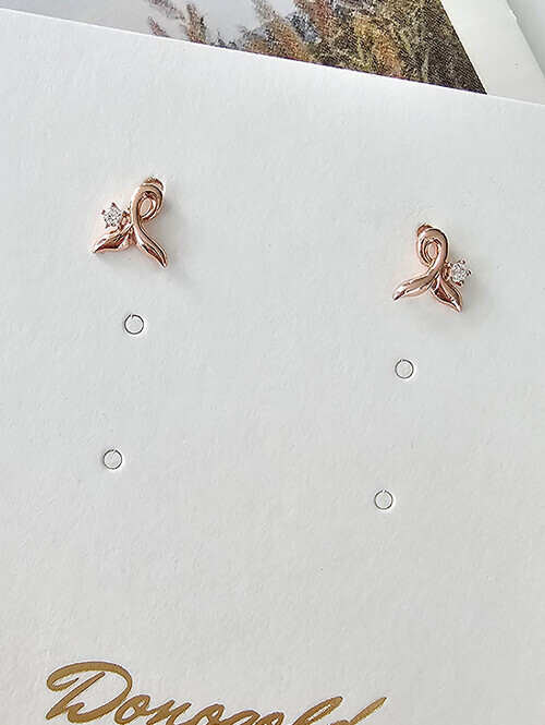 14K 미니 위버드 고래꼬리 귀걸이(핀/침형)