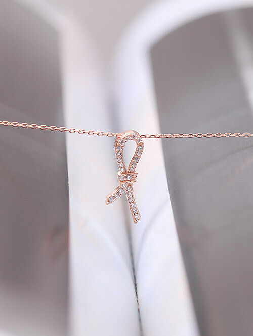 14K 18K 햅번 리본 목걸이