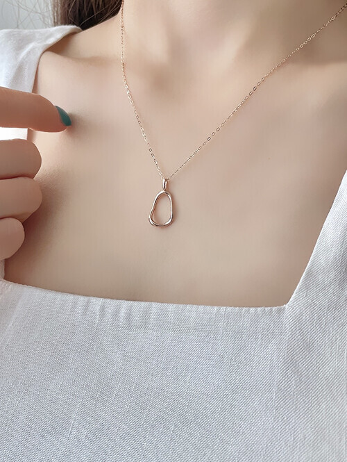 14K 루틴 타원링 목걸이