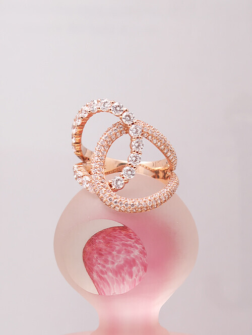 14K 18K 미라쥬 글로시 큐빅 반지