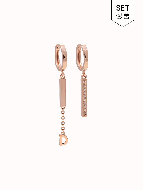 14K 18K 위텐 D 스틱 드롭 귀걸이