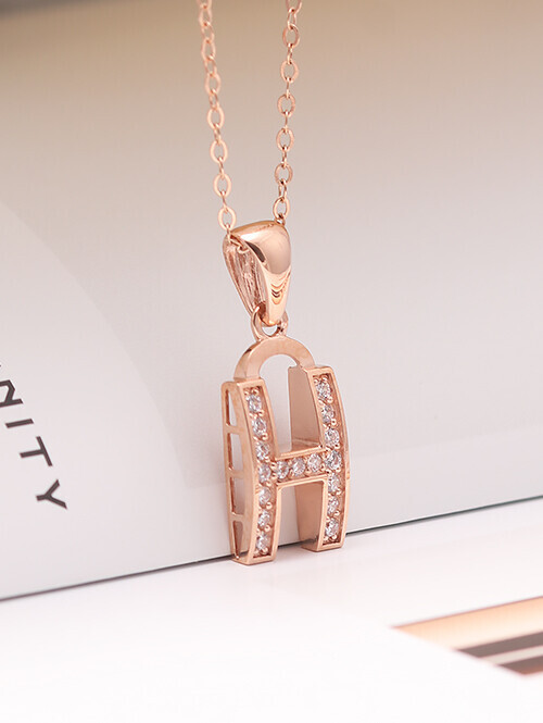 14K 18K 파리스 H 큐빅 펜던트 (체인별도상품)