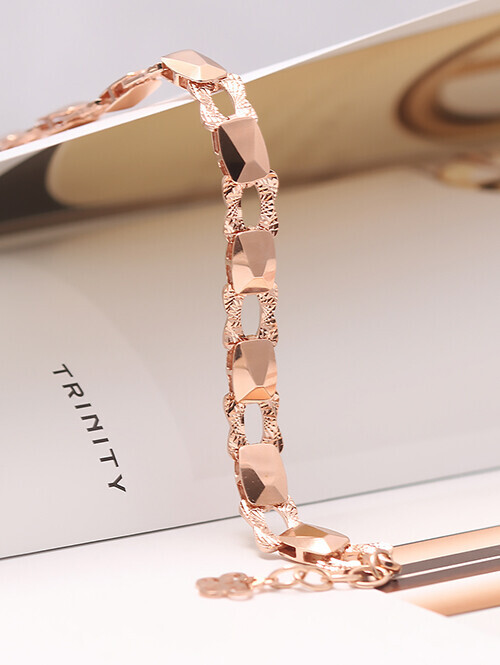 14K 18K 케네스 사각 입체 팔찌