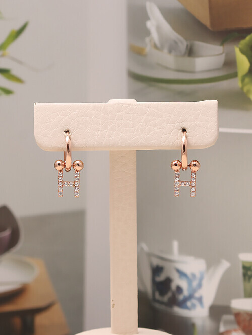 14K 18K 테밍 H 볼 귀걸이