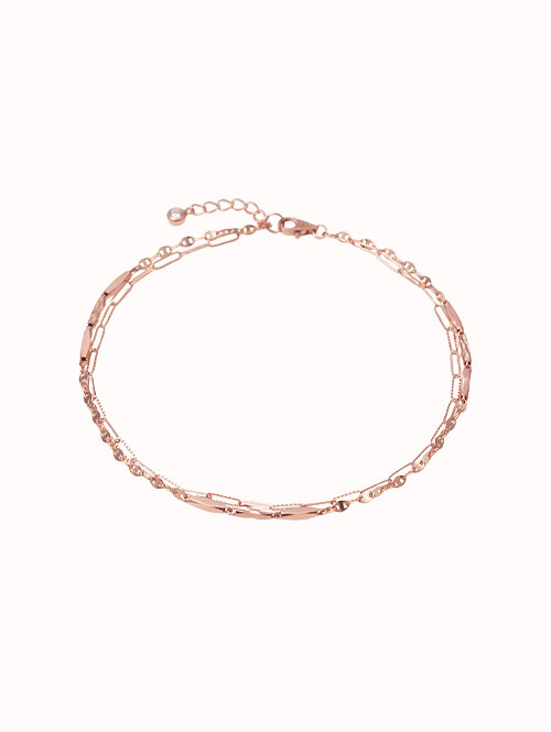 14K 18K 리페티 슬림 믹스체인 두줄발찌