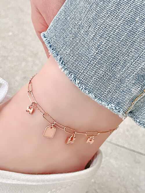 14K 18K H&태그 참장식 발찌