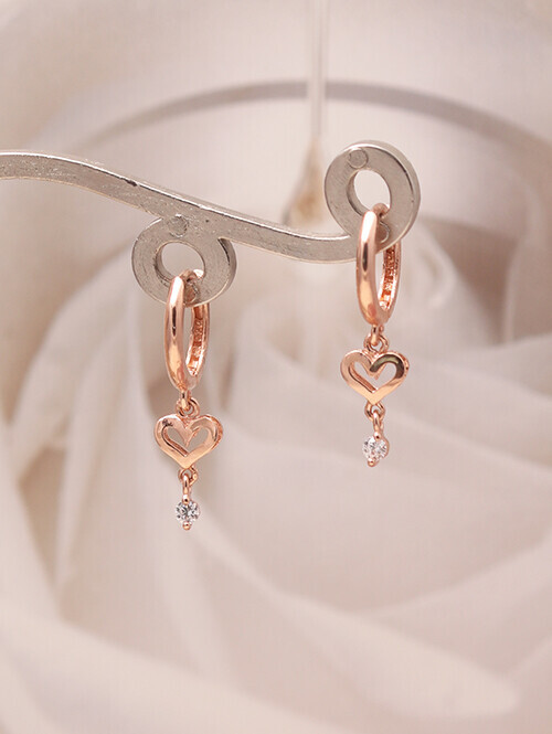 14K 18K 바사 볼륨하트 귀걸이