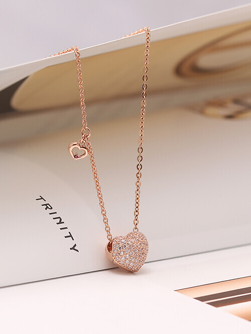 14K 18K 풀 오브 양면 하트 목걸이