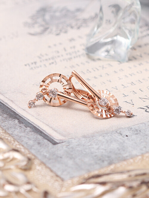 14K 18K 아마체 컷팅써클 귀걸이