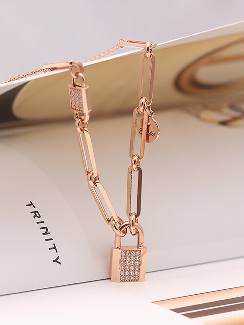 14K 18K 럭키락 양면 자물쇠 목걸이