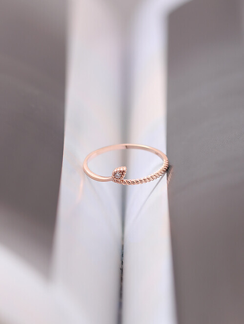 14K 18K 밀레드 리프 슬림 반지