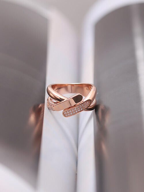 14K 18K 넬바리 볼드 크로스 클립 반지