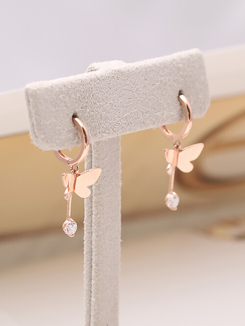 14K 18K 미니드롭 나비 귀걸이