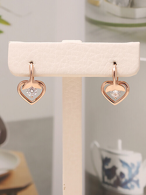 14K 18K 러브 돌고래 하트 귀걸이