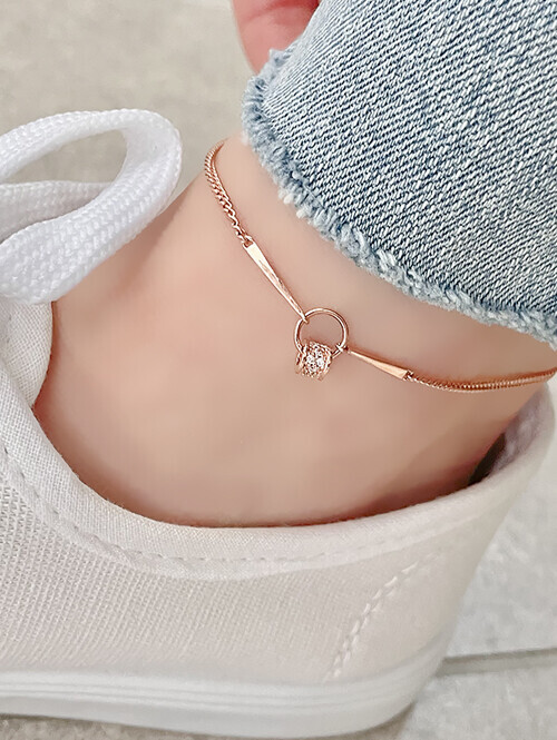 14K 18K 믈레이 큐빅 원통 발찌