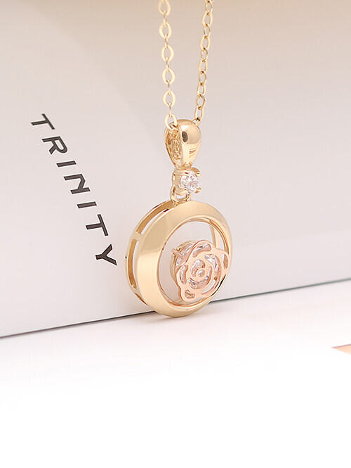 14K 18K 펠티 써클인 로즈 펜던트 (체인별도상품)