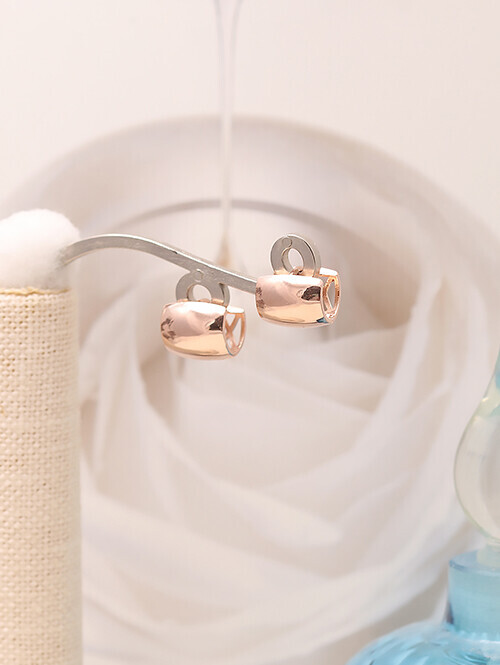 14K 18K 이벤 가로 원통 귀걸이