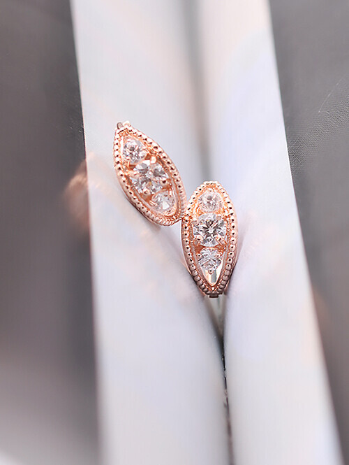 14K 18K 셀라니 엠보라운드 큐빅 귀걸이