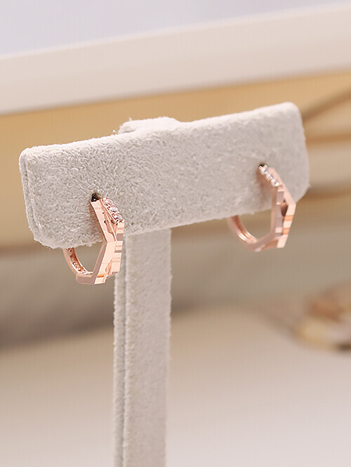 14K 18K 레링 두줄 컷팅 귀걸이