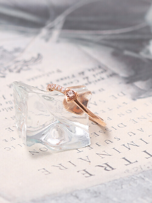 14K 18K 조엔나 꼬냑 큐빅 반지