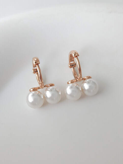 14K 18K 스윗체리 더블 진주 귀걸이