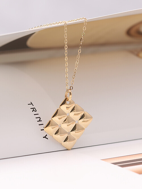 14K 18K 윈스테 사각 쿠션엠보 펜던트 (체인별도상품)