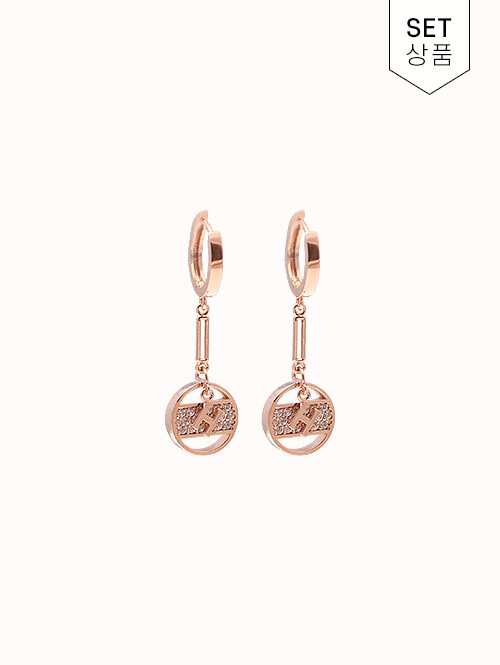 14K 18K 밀랑드 H 클립 써클 드롭귀걸이