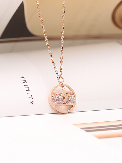 14K 18K 밀랑드 H 큐빅써클 클립목걸이