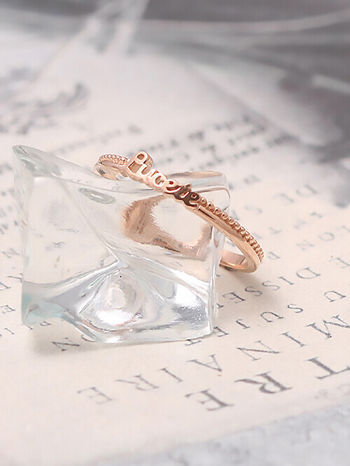 14K 18K 루케테 레터링 레이어드 반지