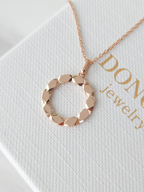 14K 18K 스토니 컷팅 써클 펜던트 (체인별도상품)