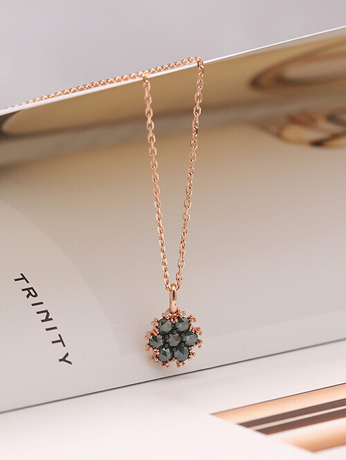 14K 18K 청러프다이아 엔틱플라워 목걸이