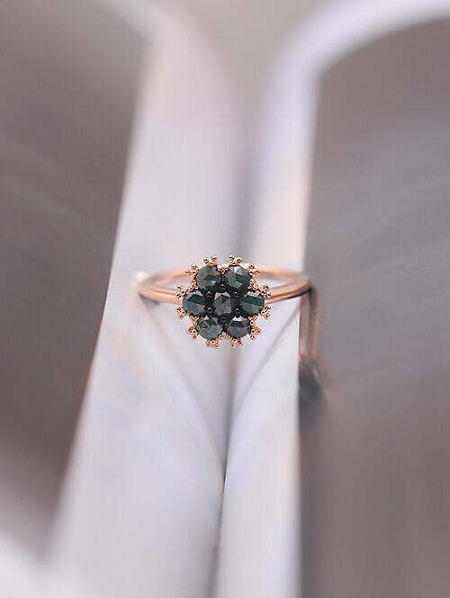 14K 18K 청러프다이아 엔틱플라워 반지