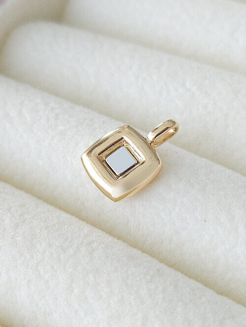 14K 18K 스퀘어 인 내추럴화이트 펜던트 (체인별도상품)