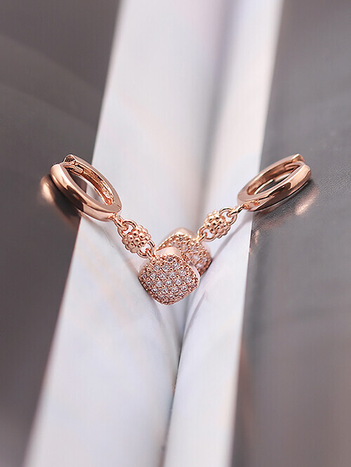 14K 18K 토리아 스퀘어 큐빅 귀걸이