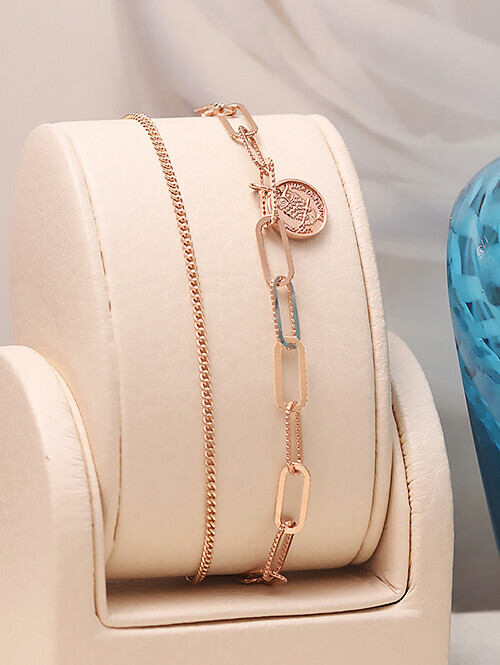 14K 18K 케트리 두줄 코인 행운부엉이 팔찌