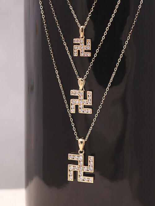 14K 18K 바브라 불교 큐빅 만자 펜던트 (체인별도상품) (소,중,대 사이즈)