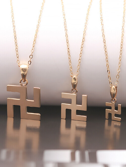 14K 18K 불교 기본 민자 만자 펜던트 남자여자(체인별도상품) (소,중,대 사이즈)