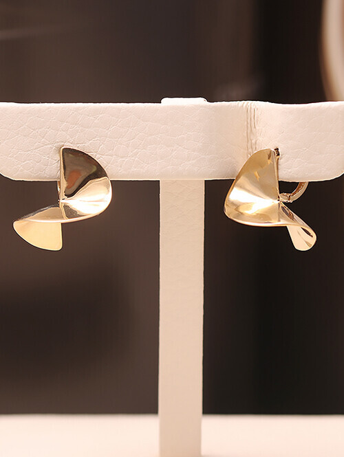 14K 18K 회오리 볼드 라운드 귀걸이