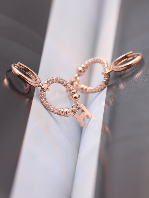 14K 18K 센테넬 H 로프 큐빅써클 귀걸이