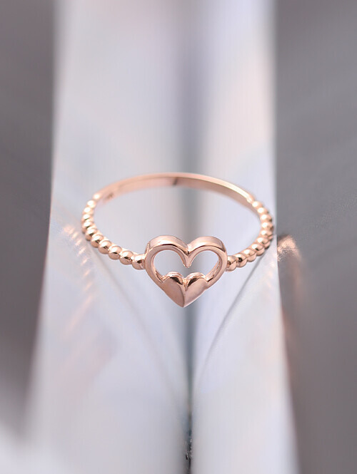 14K 18K 하트 인 하트 볼반지