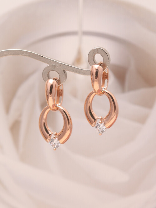 14K 18K 이고트 볼드 써클 큐빅 귀걸이