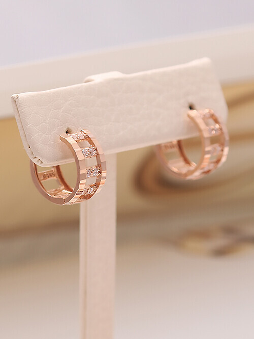 14K 18K 포먼 큐빅 컷팅링 귀걸이