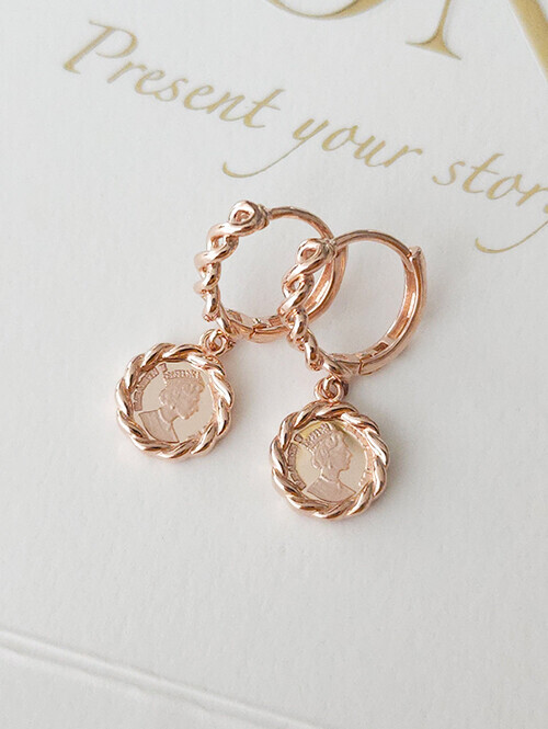 14K 18K 엘리슨 코인 귀걸이 (소 사이즈)