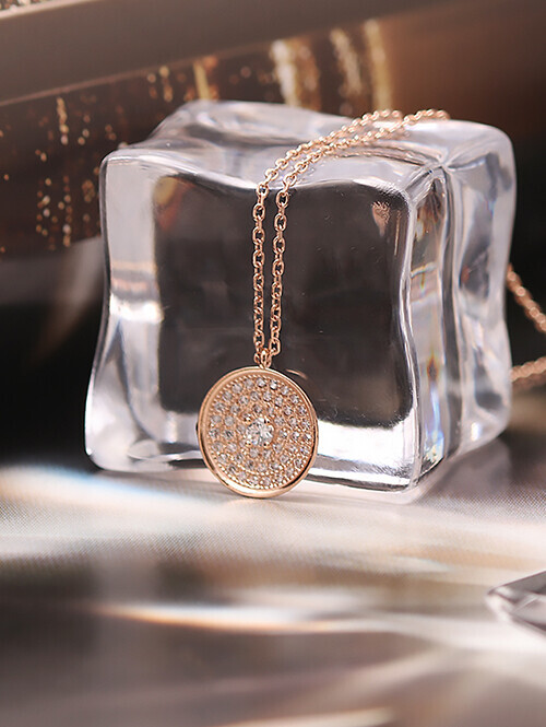 14K 18K 스텔 써클큐빅 빈티지 목걸이