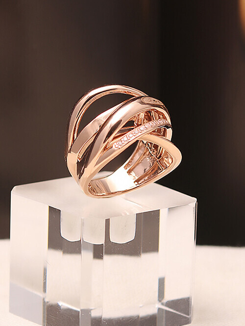 14K 18K 리지아 볼드 물결 웨이브 반지