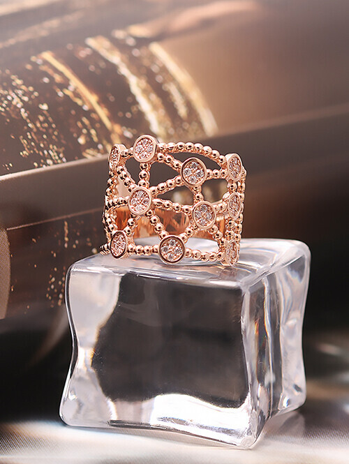 14K 18K 모텐스 메쉬 휠 반지