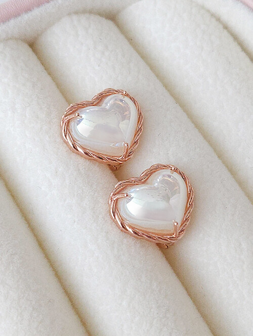 14K 18K 하트진주 오로라 귀걸이